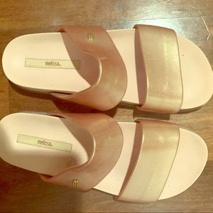 Melissa Rose Gold beach slides